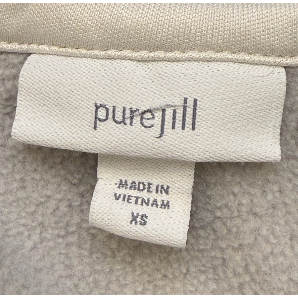 NEW J.JILL PURE JILL CREAM GRAY FLEECE LINED BOUCLE TEDDY CARDIGAN JACKET SZ XS - Picture 8 of 10
